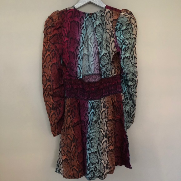 AFRM Snake Ombré Violaine Long Sleeve Dress - Picture 5 of 12